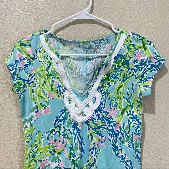 LILLY PULITZER Brewster Floral Cotton Dress in Skye Blue Heaven Extra Small XS - Picture 4 of 7